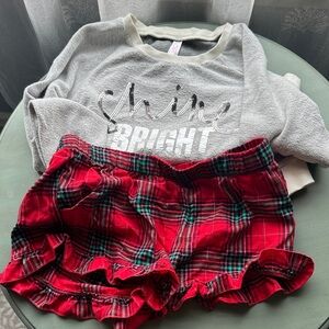 Xhilaration Gray and Red Plaid Sleepwear Set